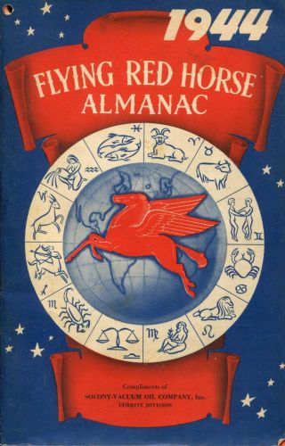 Vintage 1944 Flying Red Horse Almanac - Socony Vacuum Oil Company