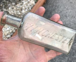 Antique Winchester Gun Oil Bottle Hunting Sports Cork Top