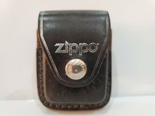 Vintage Zippo Black Leather Lighter Pouch/case/holder W/belt/boot Clip U.  S.  A.