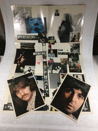 Vintage 1968 The Beatles White Album Poster Lyric Sheet Insert Only - No Lp 2