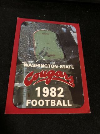 1982 Washington State Cougars College Football Pocket Schedule