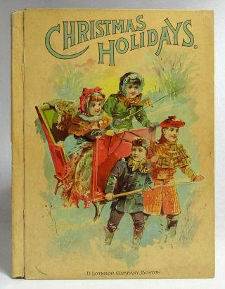 Antique 1893 Christmas Holidays Victorian Children 