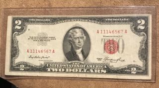 Vintage Error 1953 Two Dollar $2 Bill United States Note Red Seal _a11146567 A