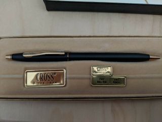 Cross Classic Black Ball Pen Gold Trim 2502 Vintage