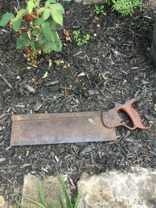 Antique Henry Disston & Sons Cast Steel 14” Back Saw