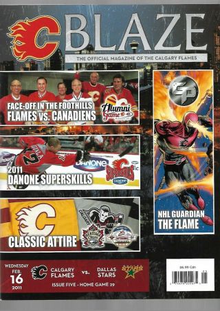 2010 - 11 Nhl Hockey Program: Dallas Stars At Calgary Flames,  Feb 16,  Home Game 29