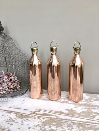 Vintage Copper And Brass Hot Water Bottle Freshly Polished