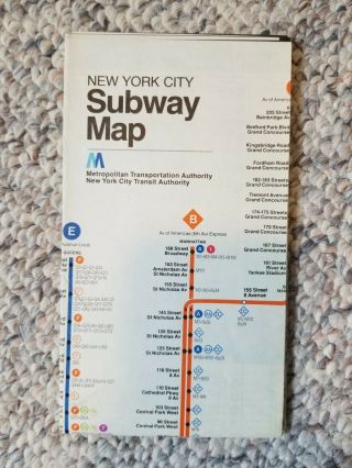 York Subway Map - York City Transit Authority 1979 Mta