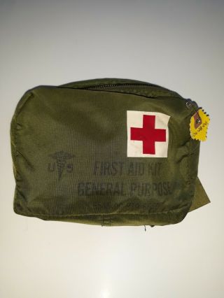 Vtg Us Military Aircraft Panel Mounted General Purpose First Aid Kit