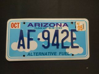 Arizona Alternative Fuel License Plate - Af 942e
