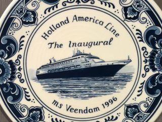 Holland American Line The Inaugural Ms Veendam 1996 Delft Plate 3