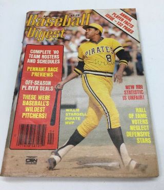 April 1980 Baseball Digest Willie Stargell
