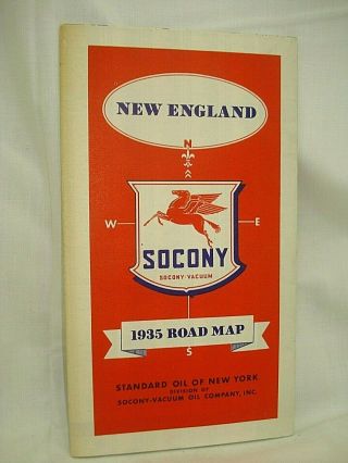 1935 Socony Road Map England Standard Oil Of York Xd19
