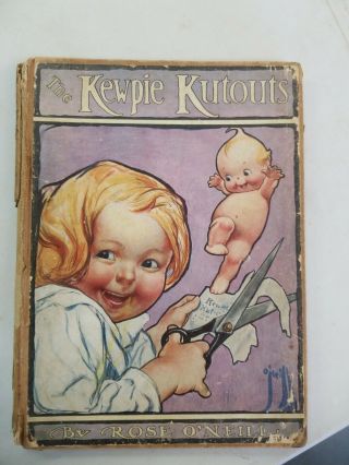 Vtg 1913 The Kewpie Kutouts By Rose O’neill Book W/o The Paper Kewpies Inserts