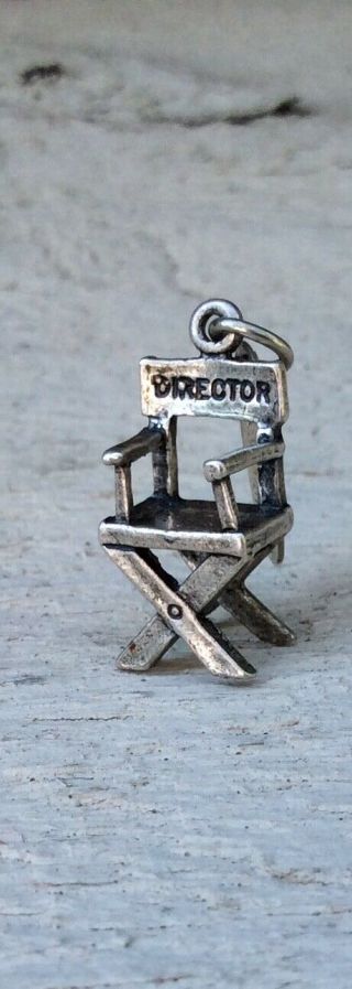 Universal Studios Hollywood - Vintage Sterling Bracelet Charm Directors Chair
