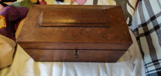 Antique Wooden Tea Caddy Box For Restoration