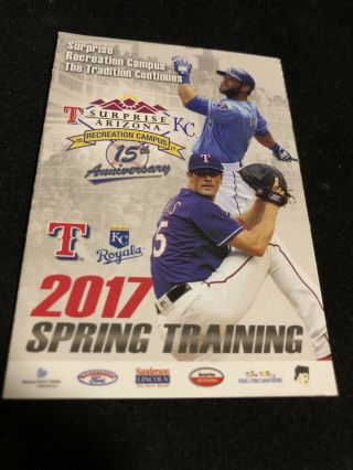 2017 Kansas City Royals & Texas Rangers Spring Training Baseball Pocket Schedule