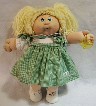 Vintage Cabbage Patch Kids Girl Doll 16 " 1978/1982 Coleco Outfit Pacifier Shoes