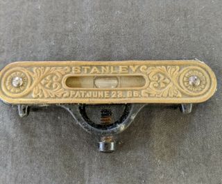 Antique Stanley,  Pocket String Line Level,  June 23 1896,  Brass & Cast Iron,  Usa