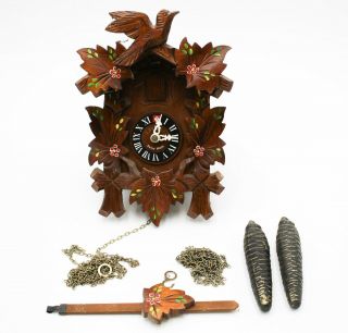 Vintage Lotscher Swiss Made Wooden Cuckoo Clock :t125