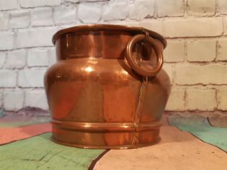 Vintage Antique French Solid Copper Plant Pot Ice Champagne Bucket Planter Plant 3
