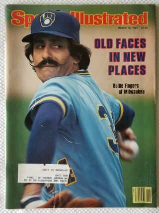 Sports Illustrated March 16,  1981 Rollie Fingers - Milwaukee