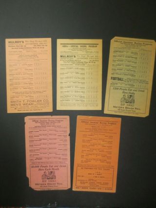 Vintage " 5 " Onsite 1934 & 1935 & 1936 & 1937 Boxing Programs - " Rome,  N.  Y.  Boxers "