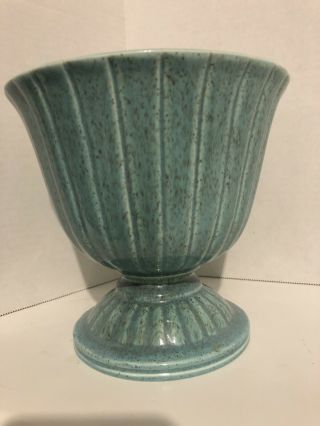 Vintage 1940s Red Wing M - 1519turquoise Speckled 7” Vase By Charles Murphy