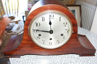 Vintage Haller A.  G.  Wooden Case Mantle Chime Clock