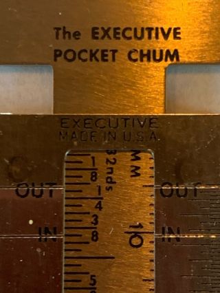 Vintage the Executive Pocket Chum Sliding Caliper Machinist Tool USA w Case 2