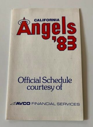 1983 California Angels Mlb Baseball Pocket Schedule Avco Financial Services