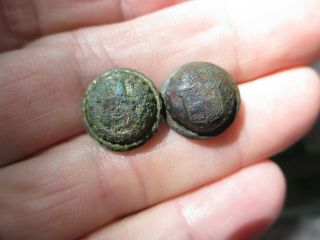 2 Antique Dug Civil War Ny York State Seal Cuff Buttons Virginia Relics