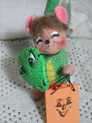 Vintage Annalee Halloween Serpent Trick Or Treat Mouse With Mask,  Bag