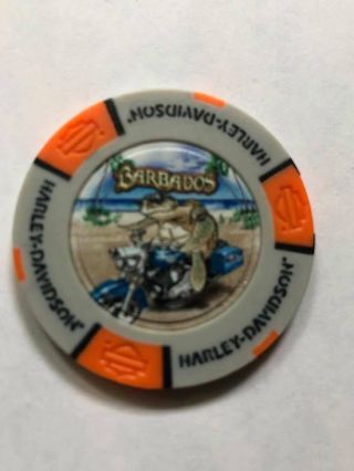 Barbados Harley Davidson Full Color Poker Chip International / West Indies