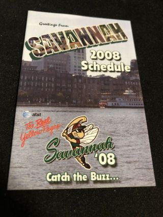 2008 Savannah Sand Gnats Baseball Pocket Schedule Mets Affiliate