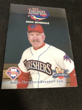 2004 Clearwater Threshers Baseball Pocket Schedule Phillies Aff Mike Schmidt