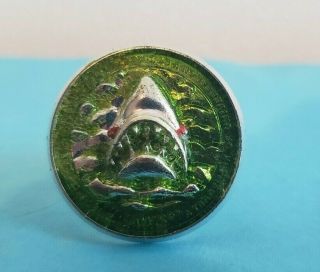 Vintage 1975 Jaws Movie Silver Promo Ring Old Stock Universal