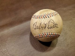 Babe Ruth/ty Cobb/lou Gehrig Red And Blue Stitched Autographed Baseball Reprint