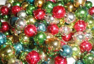 Vintage Christmas Mercury Glass Bead Garland Multi Color Large 224 " - 18 Feet