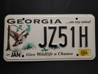 Georgia Give Wildlife A Chance License Plate - Jz51h