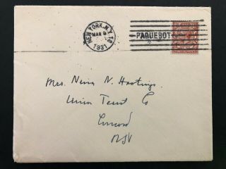 MV BRITANNIC - WHITE STAR LINE | Envelope Posted Onboard with Paquebot Postmark 3