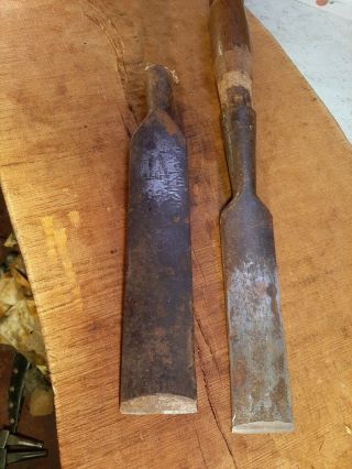 Antique Timber Framing Chisel For Woodwork And T.  H.  Witherby Slick 1 3/4”,  1 1/2