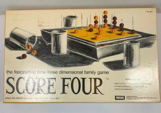 Vintage 1971 Score Four 3 Dimensional Tic Tac Toe Board Game Complete Lakeside