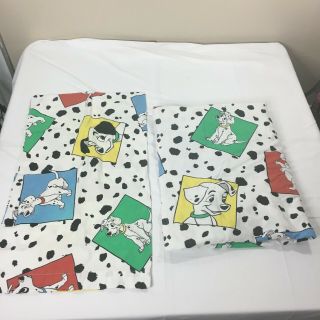Vintage Disney 101 Dalmatians Twin Bed Sheet & Pillowcase