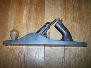 Antique 1910 Stanley No.  5 Smooth Bottom Jack Plane Woodworking Tool Good User 2