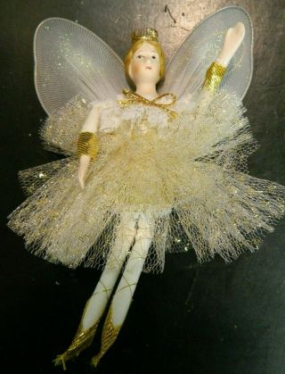 Vintage San Francisco Music Box Co.  Hanging Fairy Ornament 7 " X 4.  5 " X 3 " Excell