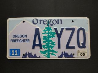 Oregon Firefighter License Plate - A Yzq