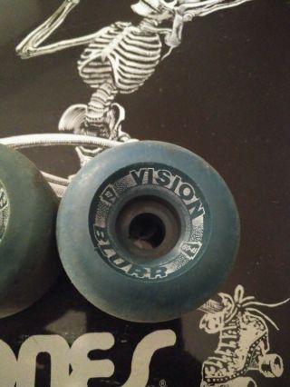 4 Vision Blurr Wheels Blue Green 97a 60 - 45mm Vintage Old School Skateboard 80s