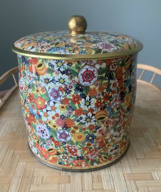 Vintage Daher Made In England Bisquit,  Tea Tin Colorful Retro 60 