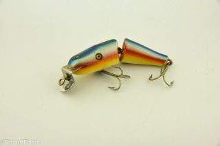 Vintage Creek Chub Baby Jointed Pikie Minnow Antique Fishing Lure Rainbow Jj25